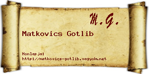 Matkovics Gotlib névjegykártya